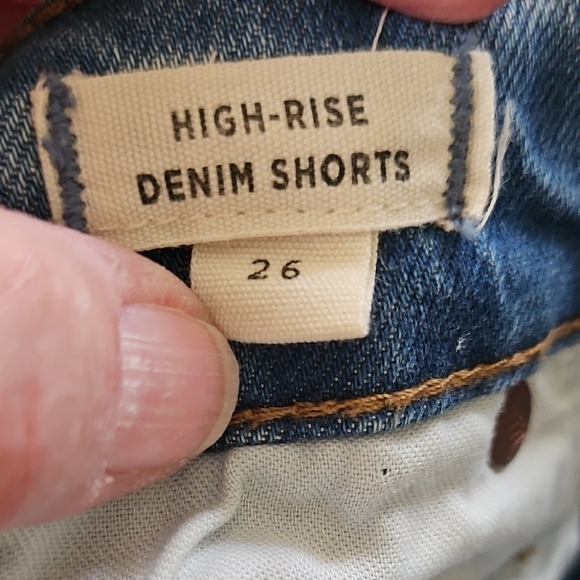 Madewell High Rise Denim- 4 Button Fly Shorts - Picture 7 of 8